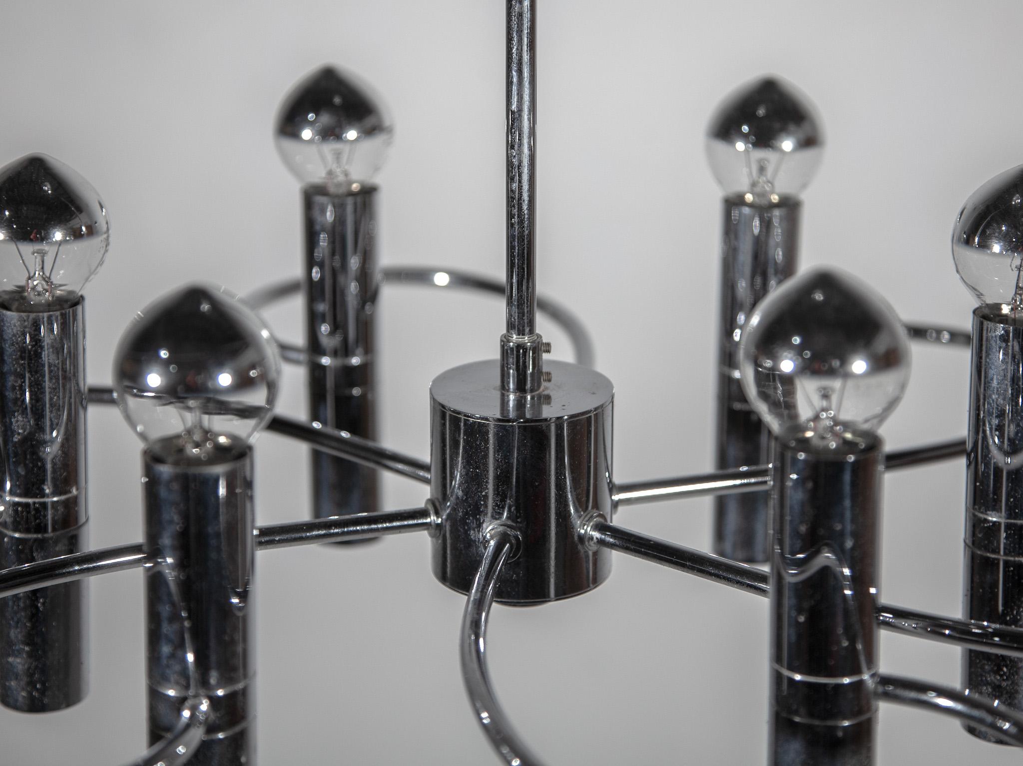 Lampadario Sciolari Spider Chrome, anni '60 in vendita 5