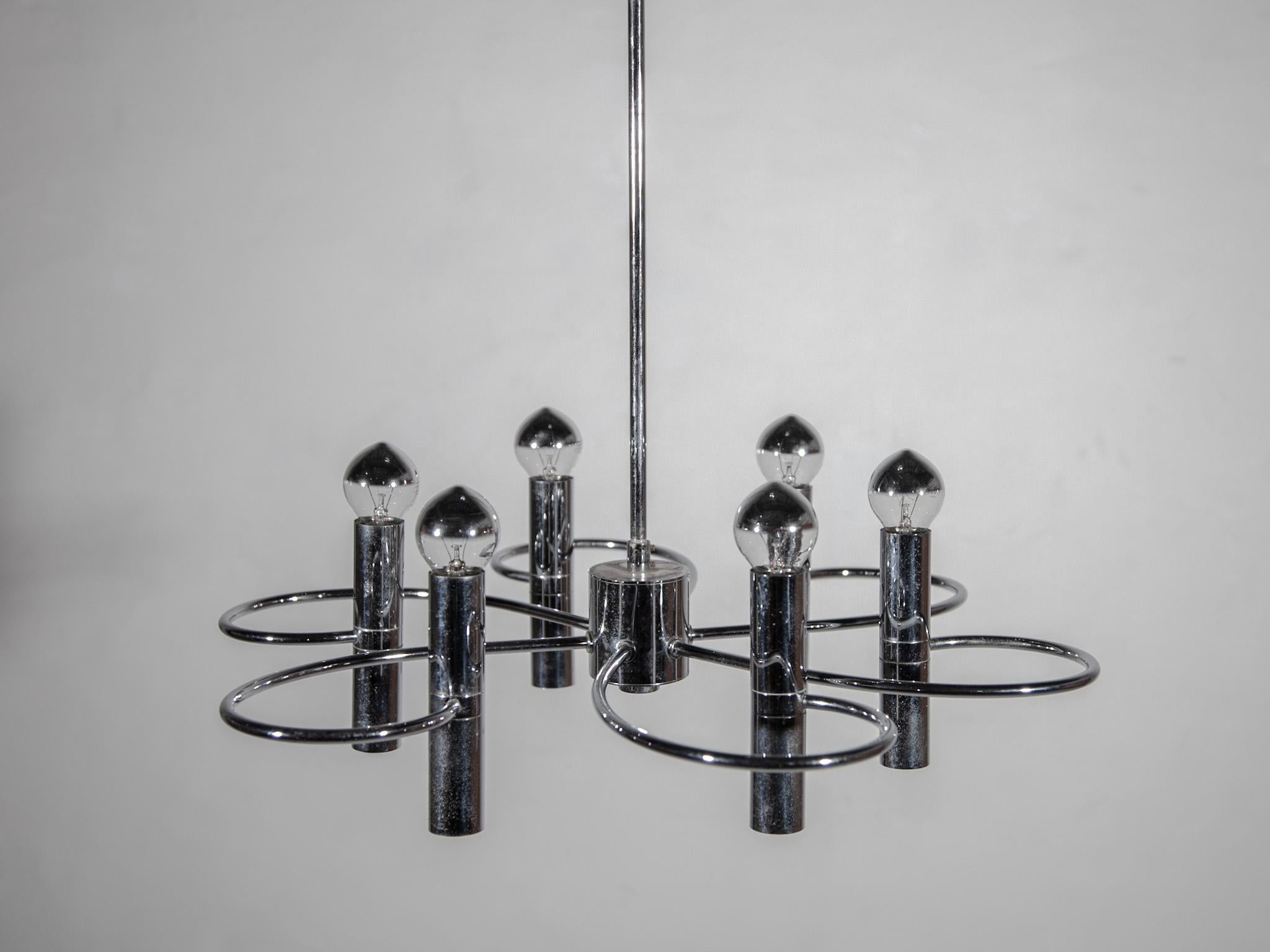 Sciolari Spider Chrome Chandelier, 1960s For Sale 1