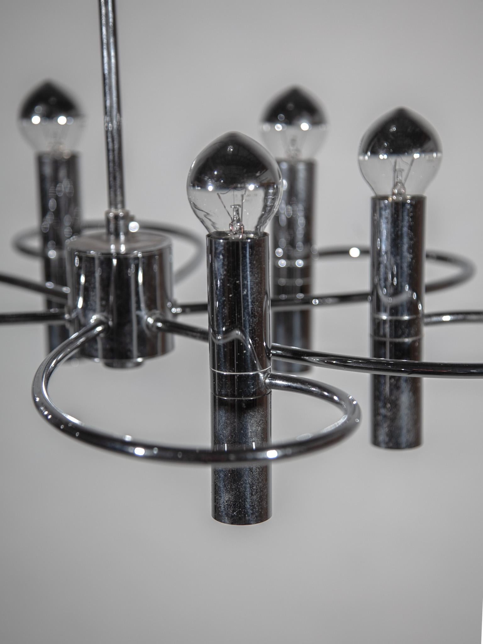 Lampadario Sciolari Spider Chrome, anni '60 in vendita 1