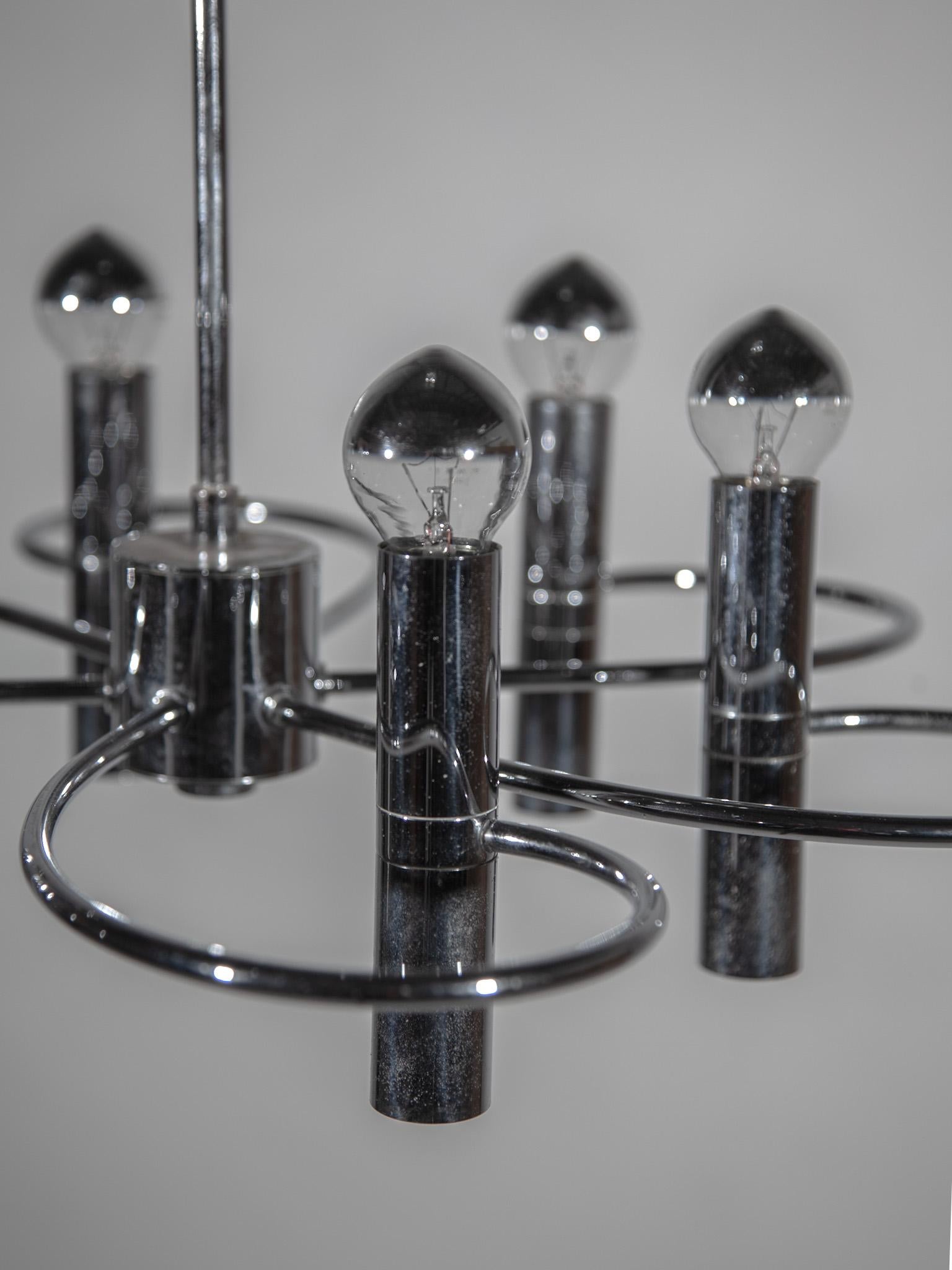 Lampadario Sciolari Spider Chrome, anni '60 in vendita 2
