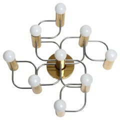 Sciolari Style Flush Mount by Leola in Brass and Chrome