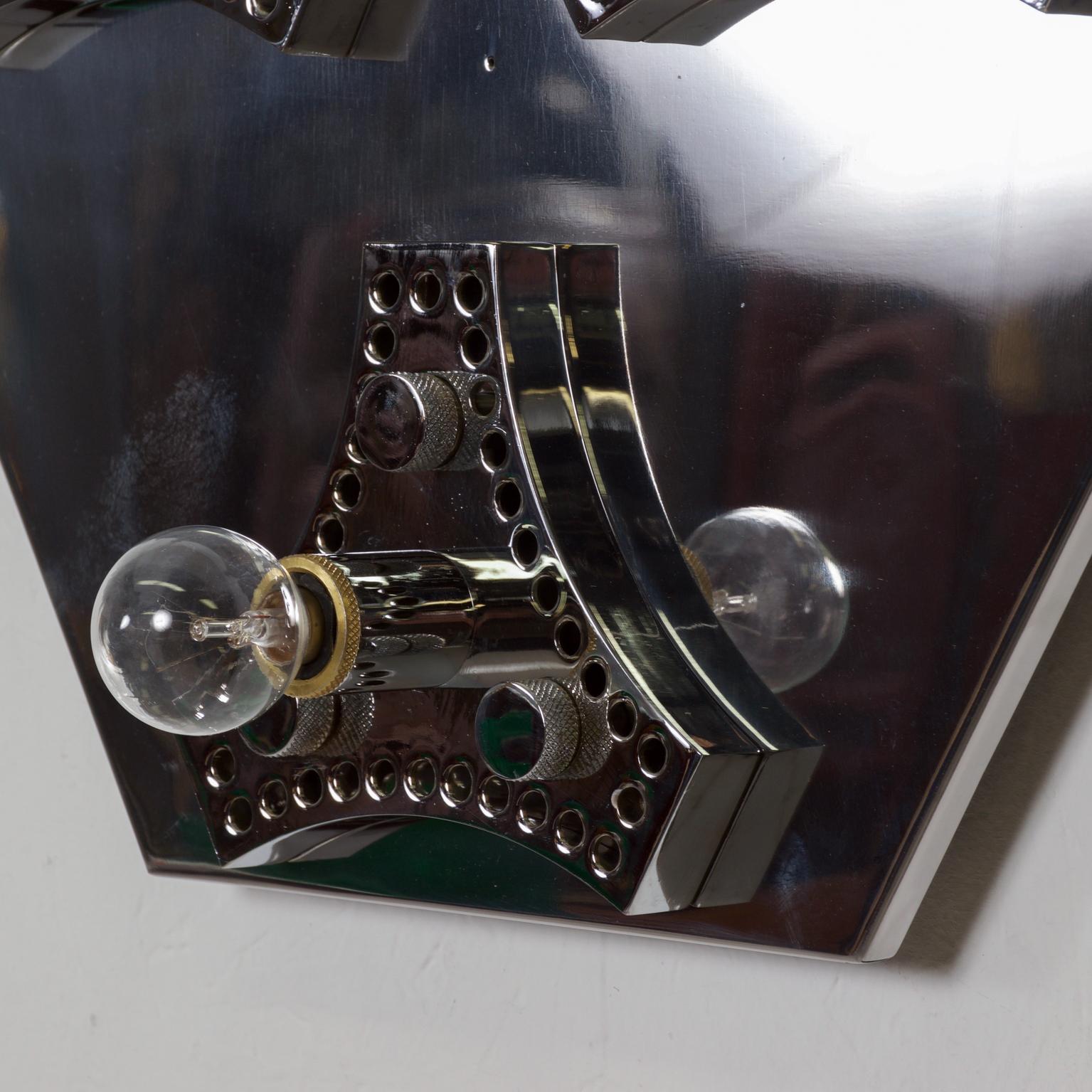 Chrome Années 1970 Plafonnier  Applique murale d'après Gaetano Sciolari, Italie en vente