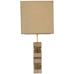 Sciolari Travertine and Brass Table Lamp