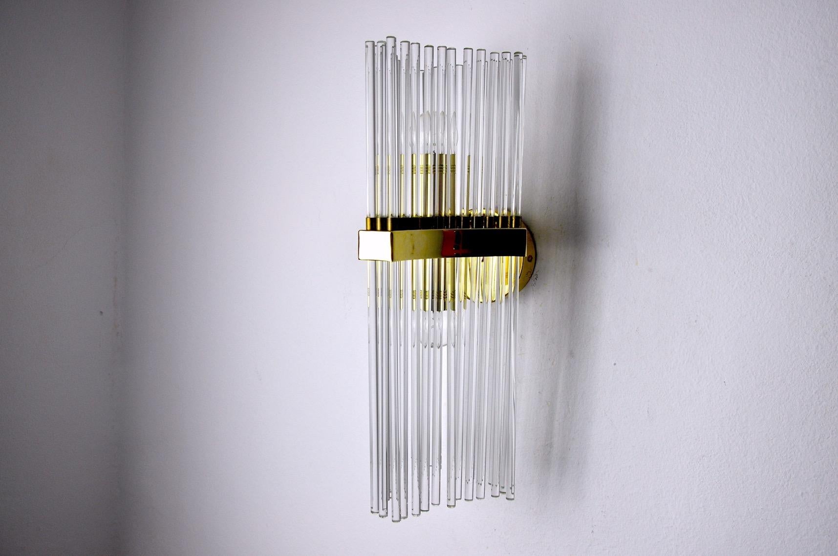 Italian Sciolari Wall Lamp for Lightolier, Murano Glass, Italy, 1970 For Sale