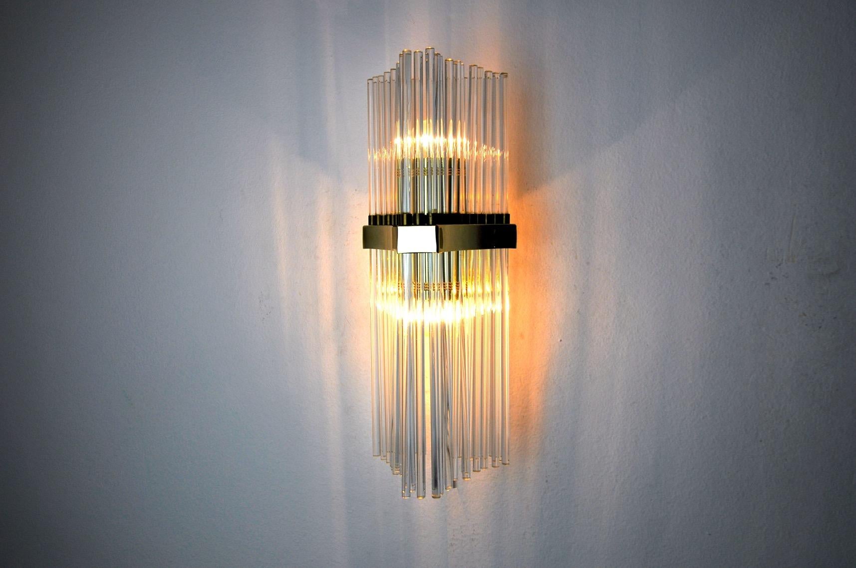 Late 20th Century Sciolari Wall Lamp for Lightolier, Murano Glass, Italy, 1970 For Sale