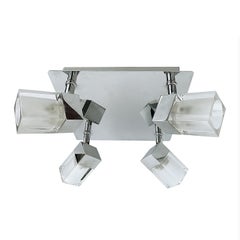 Sciolari, Wall or Ceiling Light in Chromed Steel, 4 Adjustable Lights, Italy