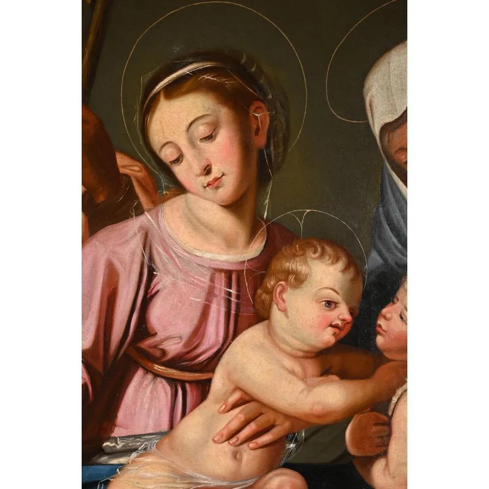 La Sainte Famille avec Sainte Anne et Saint Jean - Painting di Scipion Pulzone