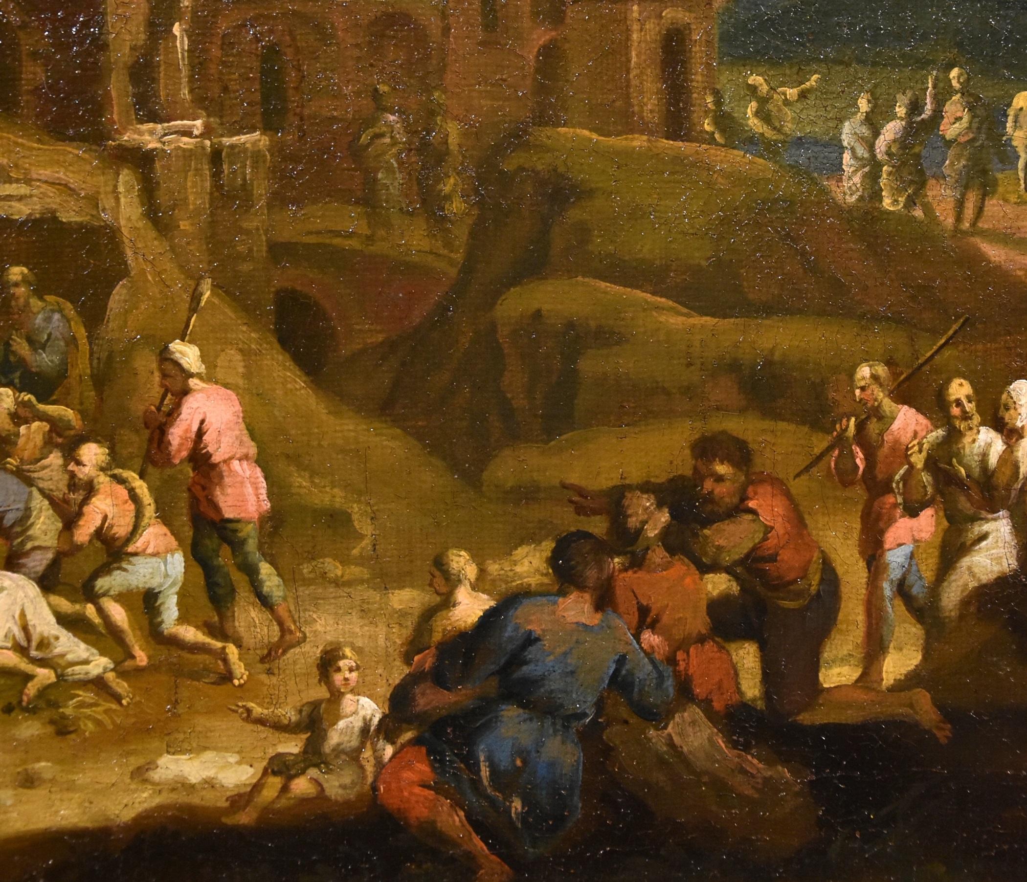 Landschaft, religiöse Malerei, Öl auf Leinwand, alter Meister, 17. Jahrhundert, Italien im Angebot 6