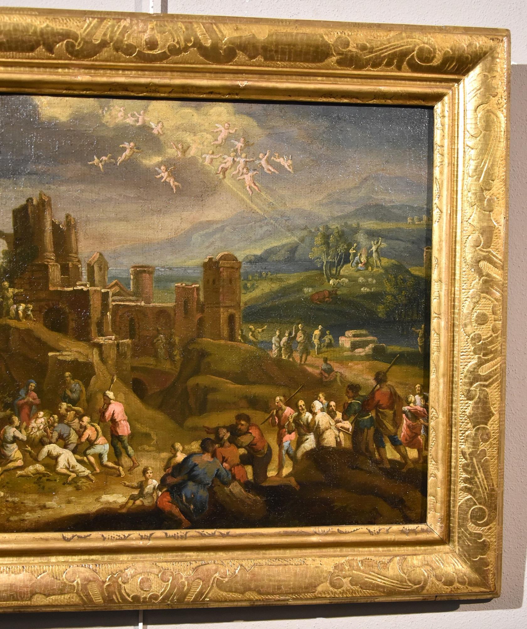 Peinture religieuse - Paysage natif - Huile sur toile - Maître ancien 17ème siècle italien - Maîtres anciens Painting par Scipione Compagni, or Compagno (Naples, about 1624 - after 1680)