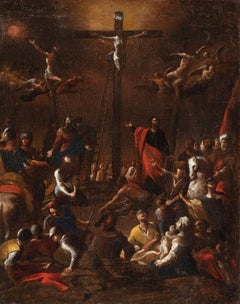 17th Century by Scipione Compagno Crucifixion Oil On Canvas