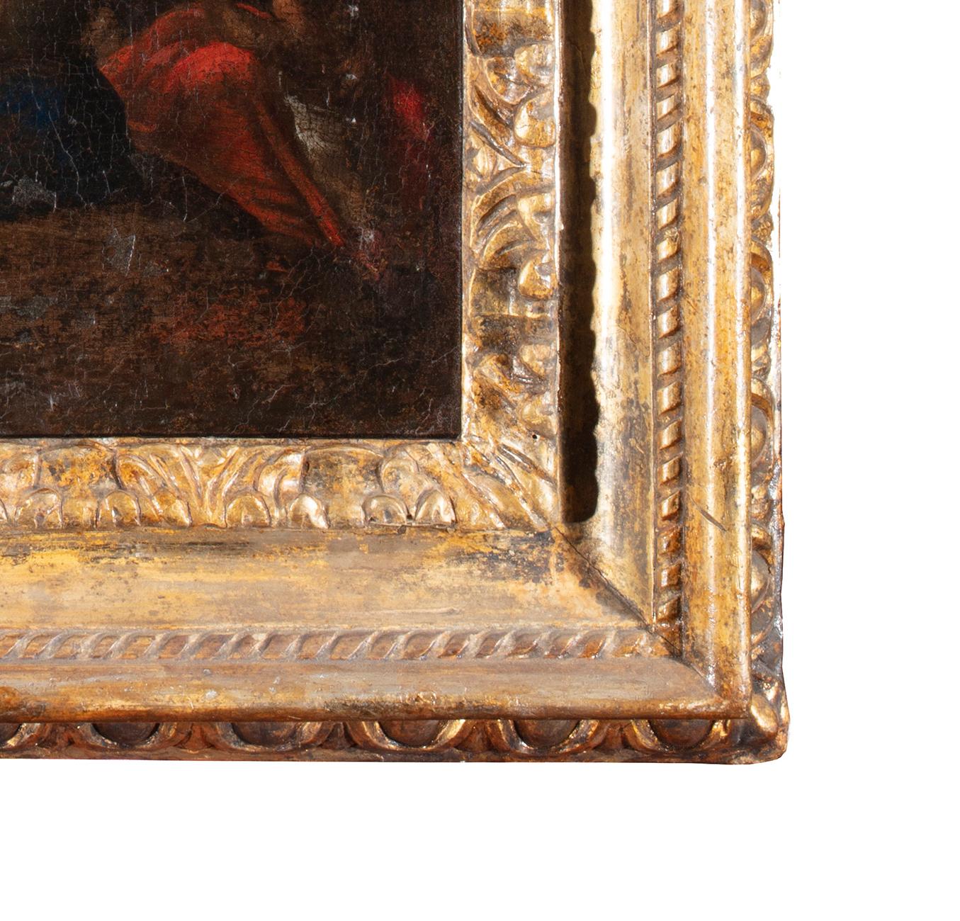 Huile sur toile Crucifixion de Scipione Compagno du 17ème siècle en vente 4