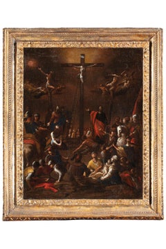 17th Century by Scipione Compagno Crucifixion Oil On Canvas
