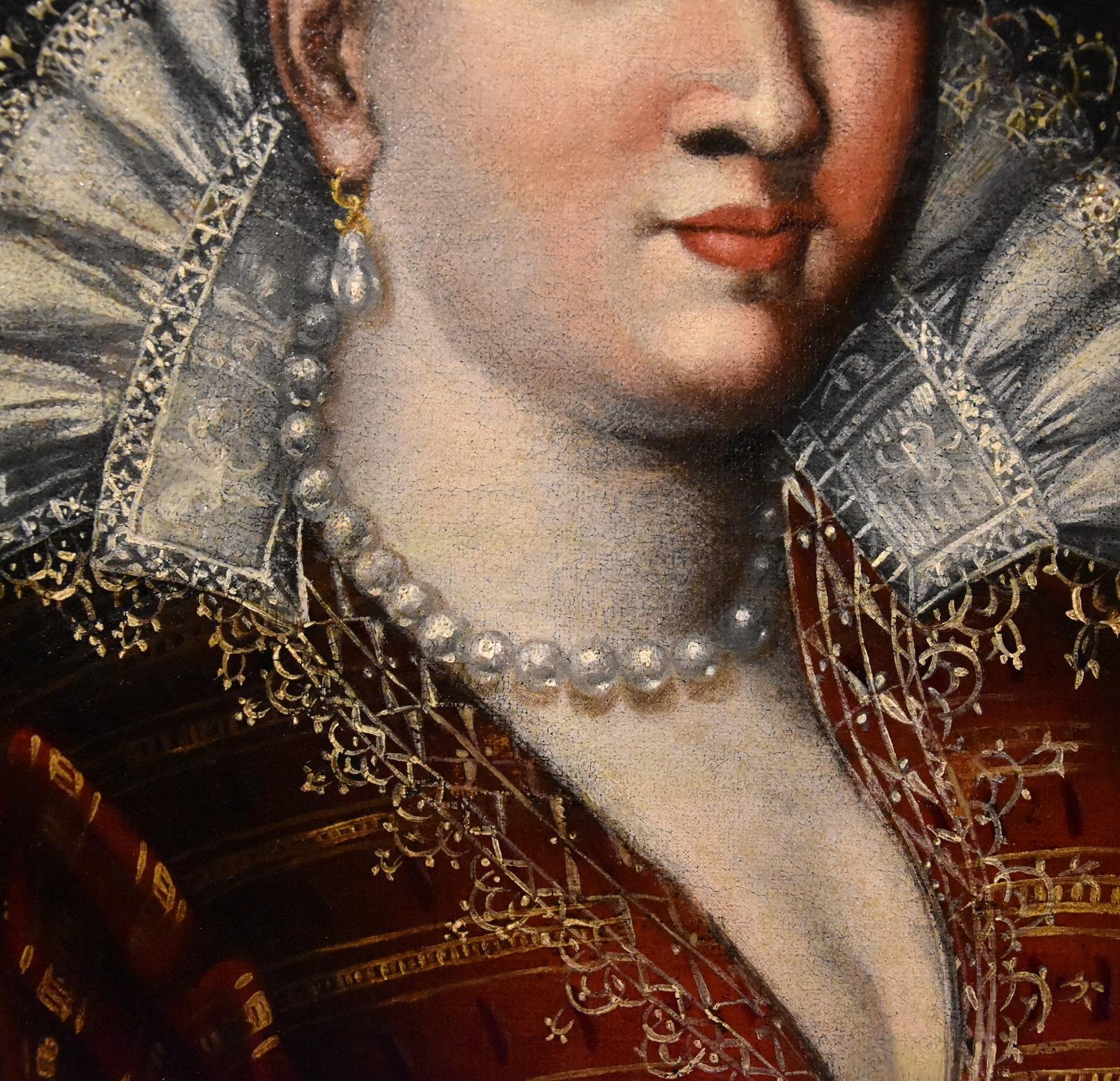 Portrait de femme Pulzone Peinture à l'huile sur toile Grand maître italien 16ème siècle Roma en vente 4