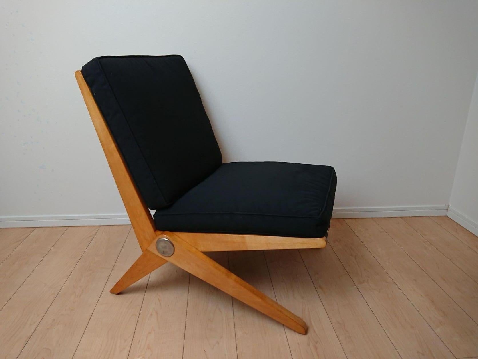 Scissor Chair / Knoll Associates, Deisgned by Pierre Jeanneret For Sale 2