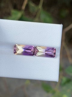Scissor Cut 3.85 Carat Natural Loose Ametrine Pair Gemstone For Jewellery
