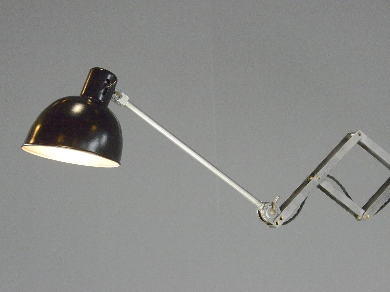 Scissor Lamp By Bunte & Remmler Circa 1930s In Good Condition For Sale In Gloucester, GB