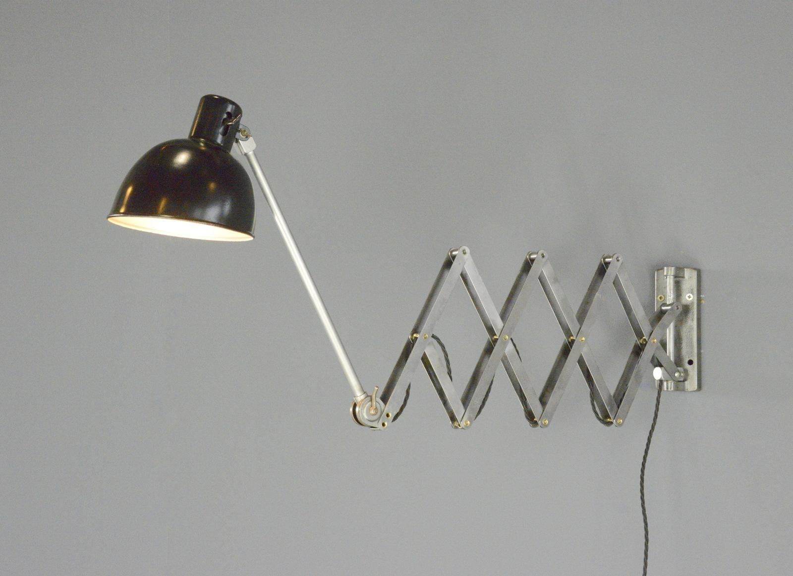 Mid-20th Century Scissor Lamp By Bunte & Remmler Circa 1930s For Sale