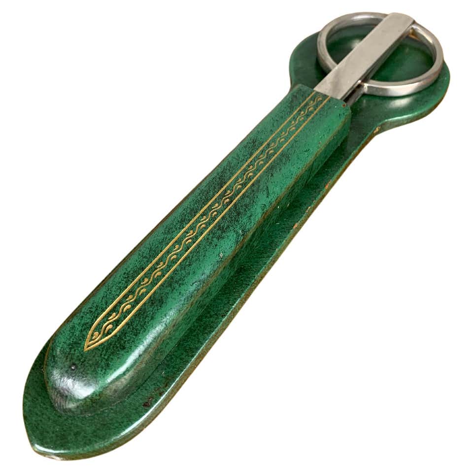 Letter Scissors Classical Italian Leather Letter Opener For Sale at 1stDibs