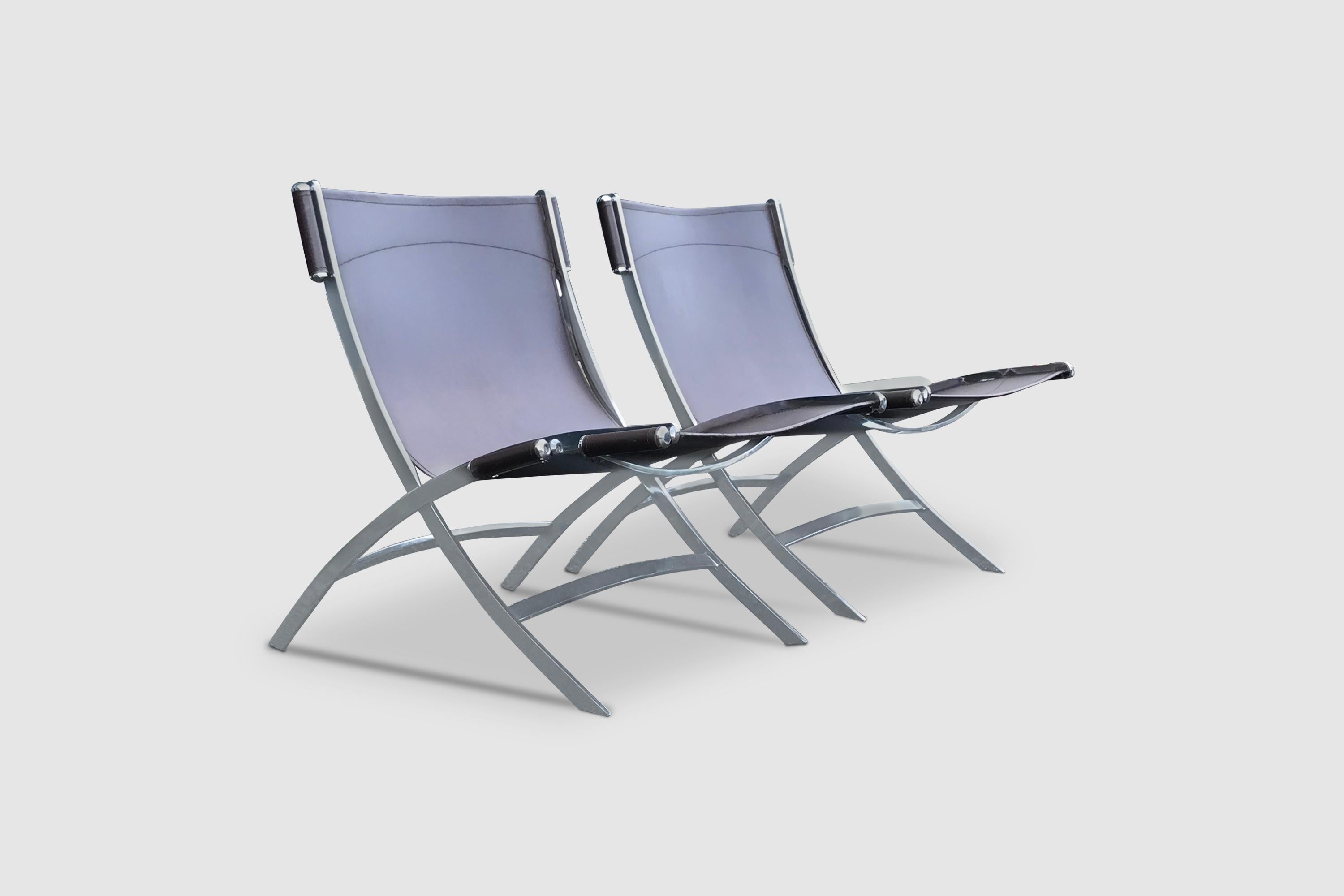 Post-Modern Scissor lounge chairs by Paul Tuttle and Antonio Citterio for Flexform 1980s