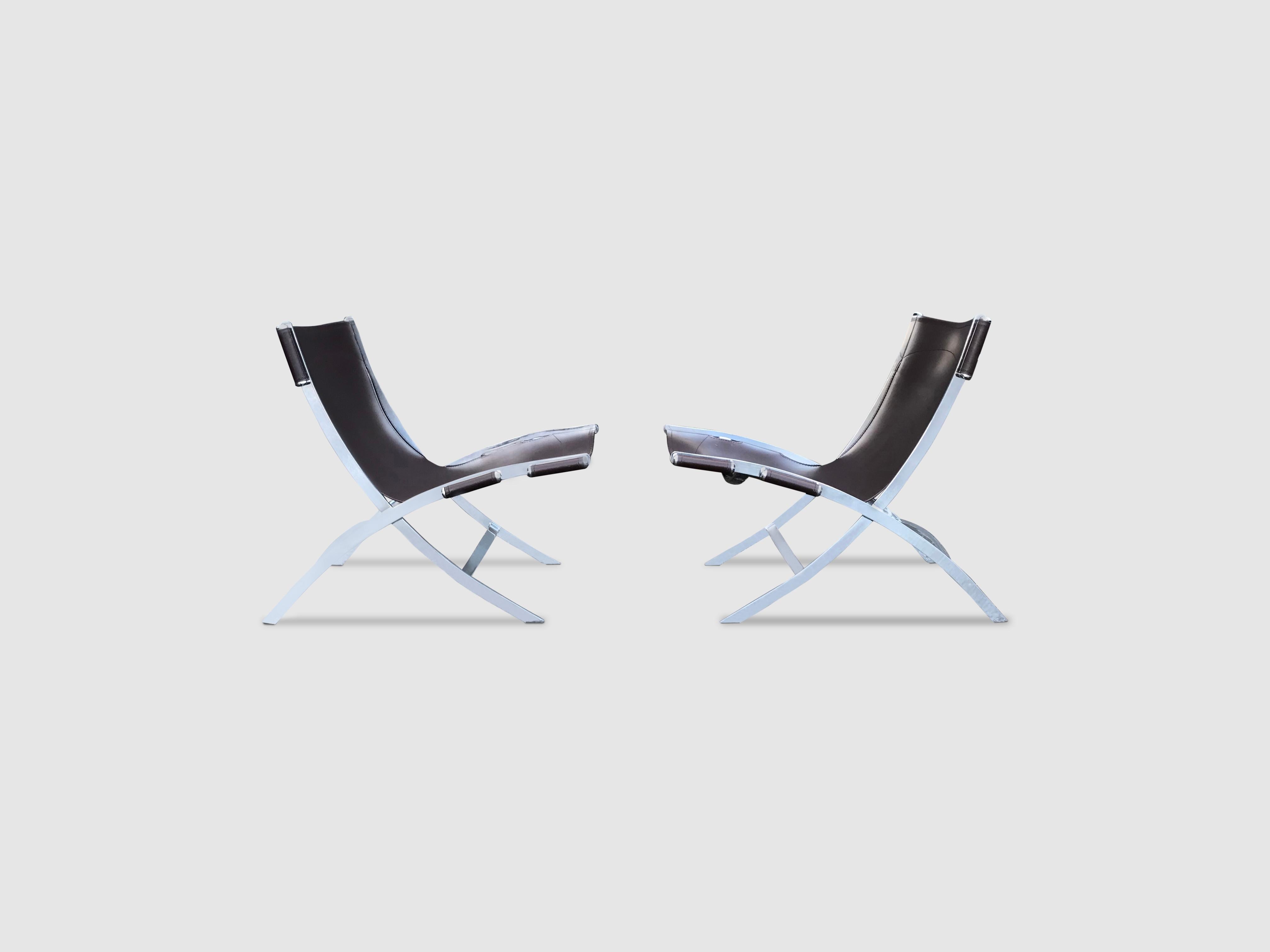 Dutch Scissor lounge chairs by Paul Tuttle and Antonio Citterio for Flexform 1980s
