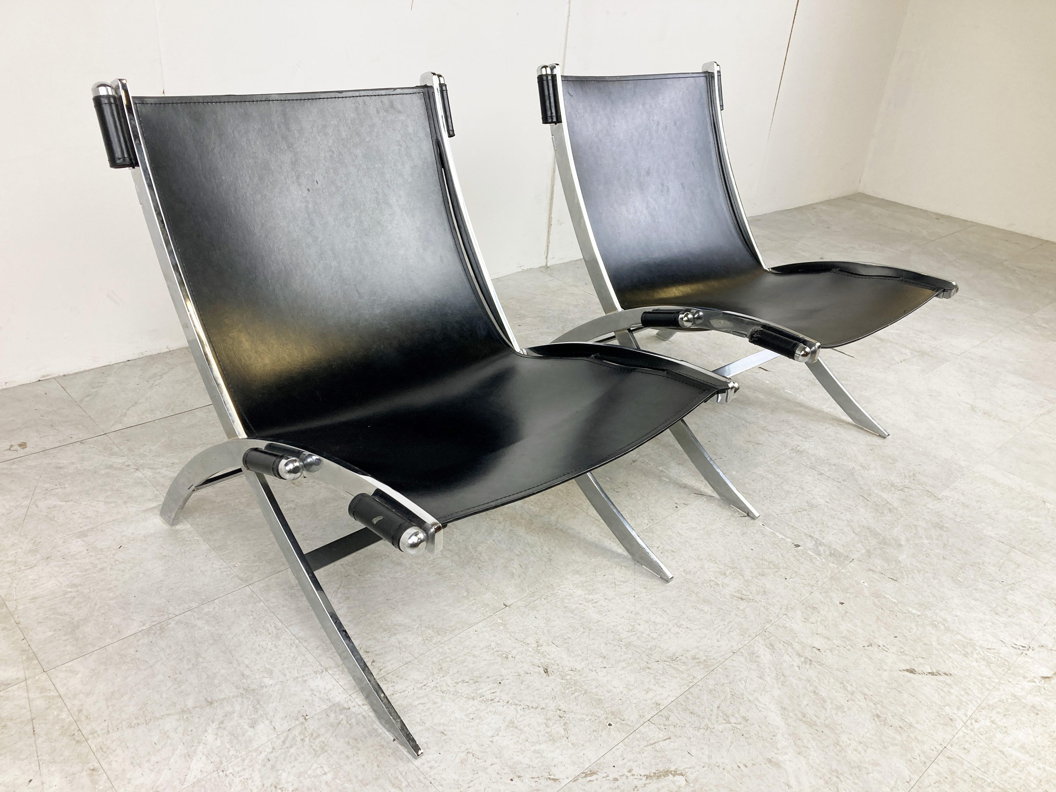 Late 20th Century Scissor Lounge Chairs by Paul Tuttle and Antonio Citterio for Flexform, 1980s