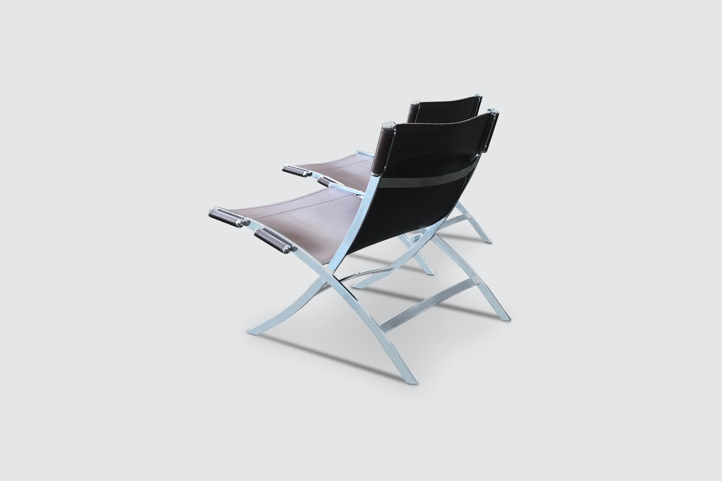 Late 20th Century Scissor lounge chairs by Paul Tuttle and Antonio Citterio for Flexform 1980s