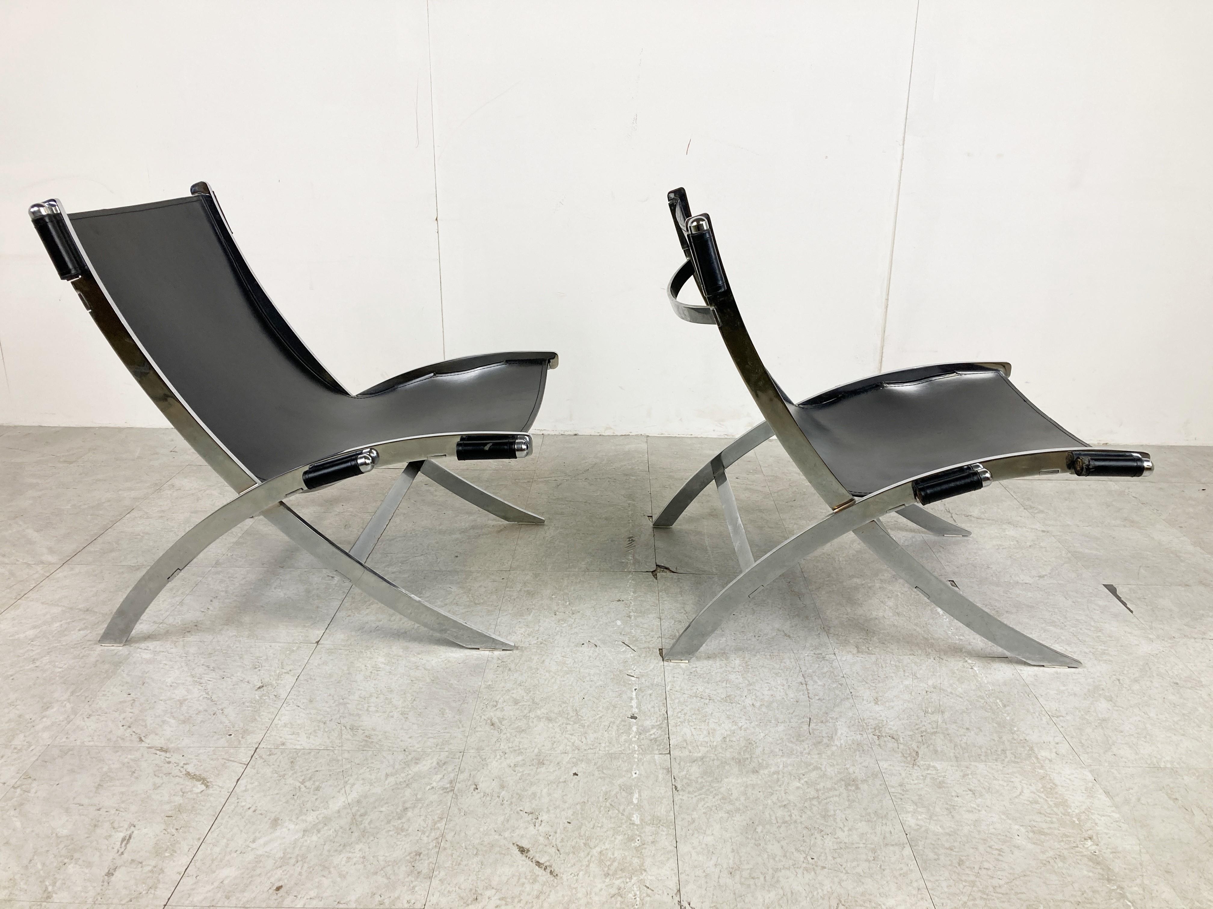 Scissor Lounge Chairs by Paul Tuttle and Antonio Citterio for Flexform, 1980s 1