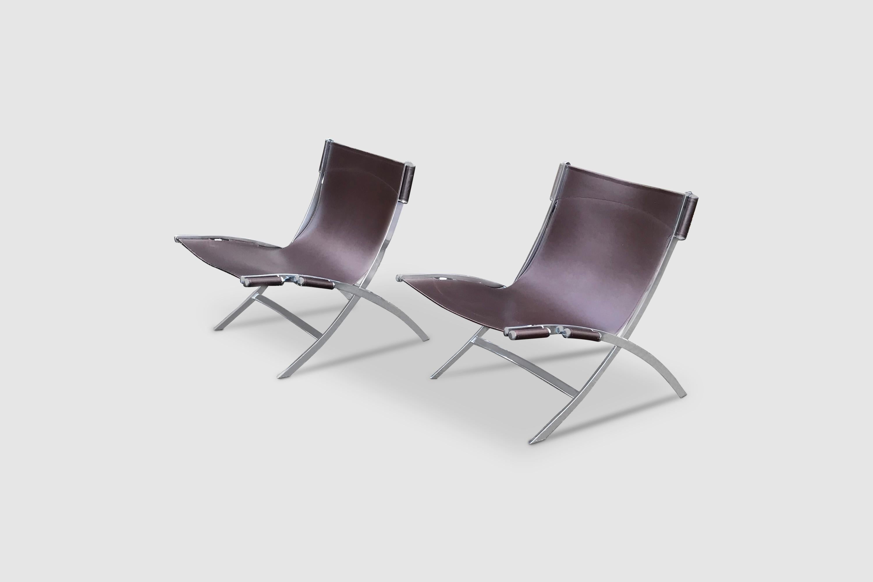 Scissor lounge chairs by Paul Tuttle and Antonio Citterio for Flexform 1980s 1
