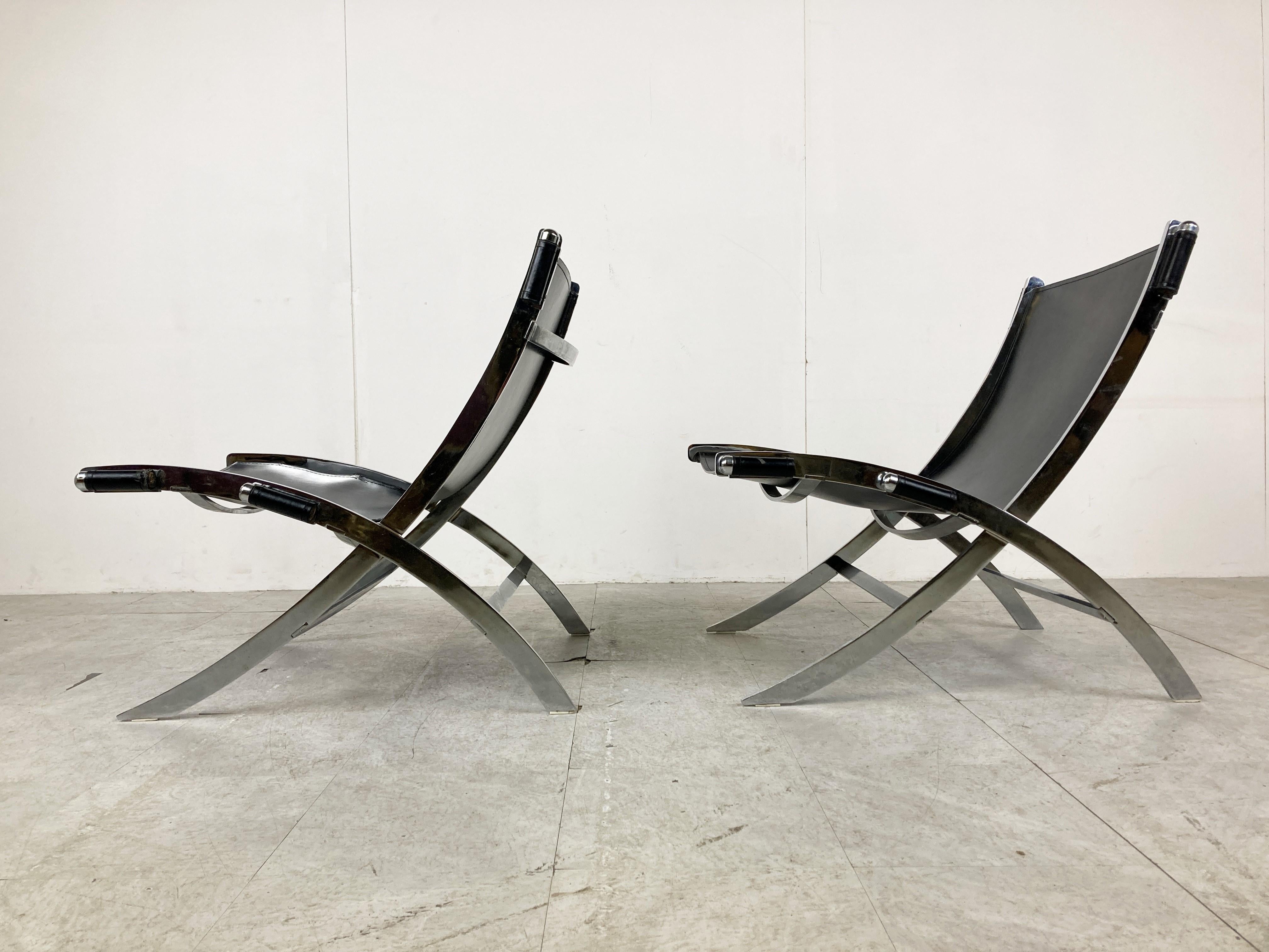 Scissor Lounge Chairs by Paul Tuttle and Antonio Citterio for Flexform, 1980s 2