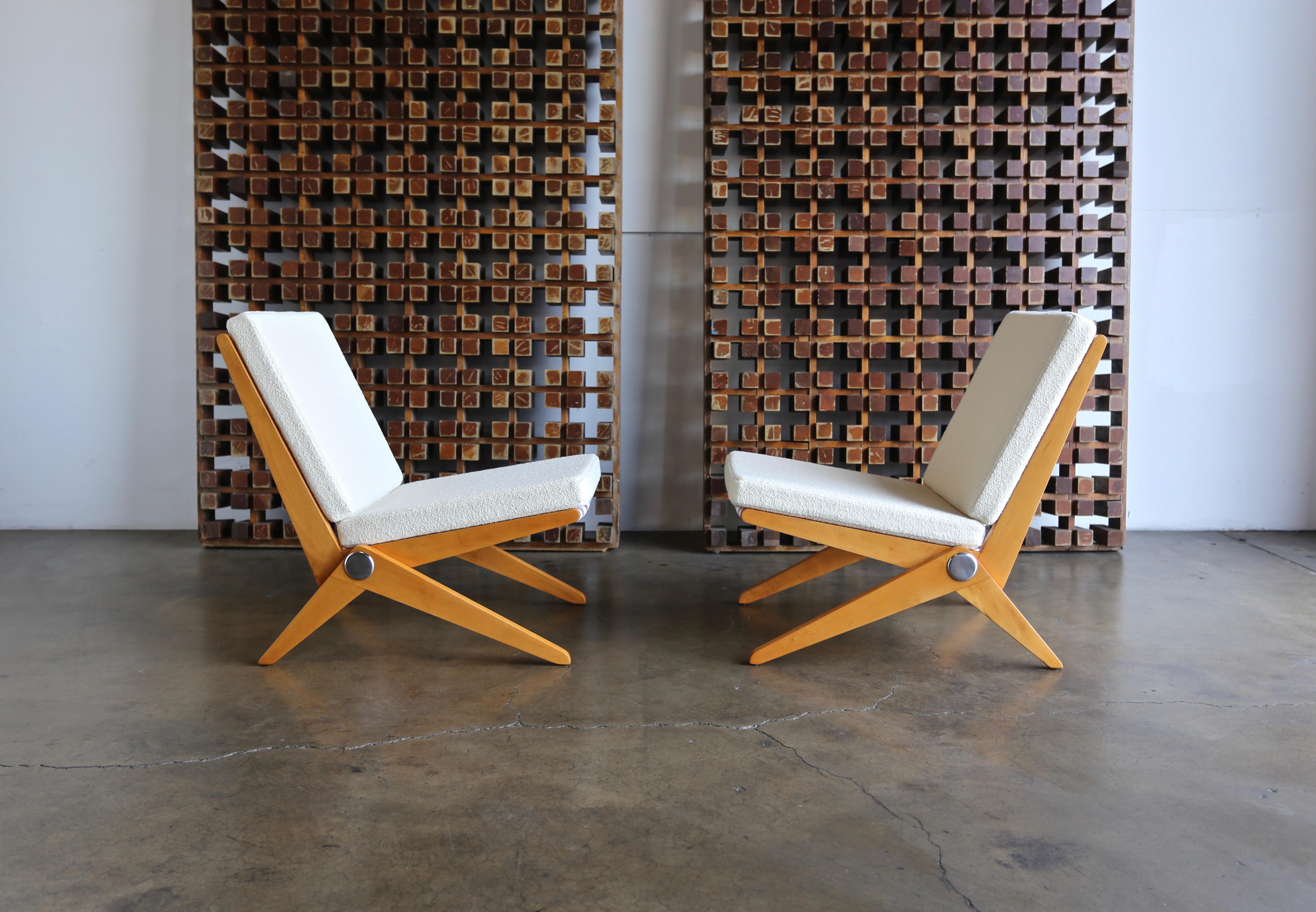 Scissor Lounge Chairs by Pierre Jeanneret for Knoll International 3