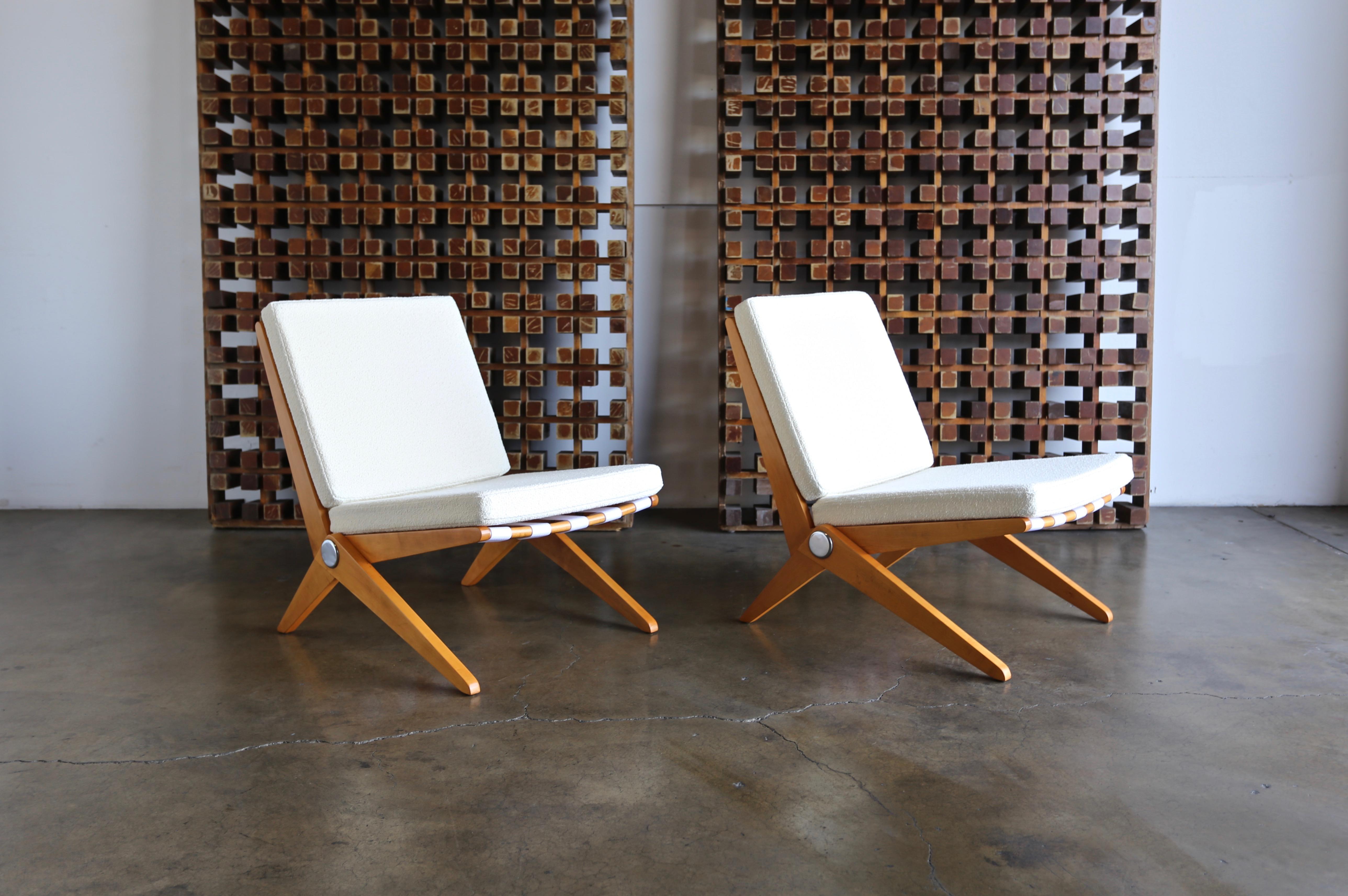 Scissor Lounge Chairs by Pierre Jeanneret for Knoll International 1