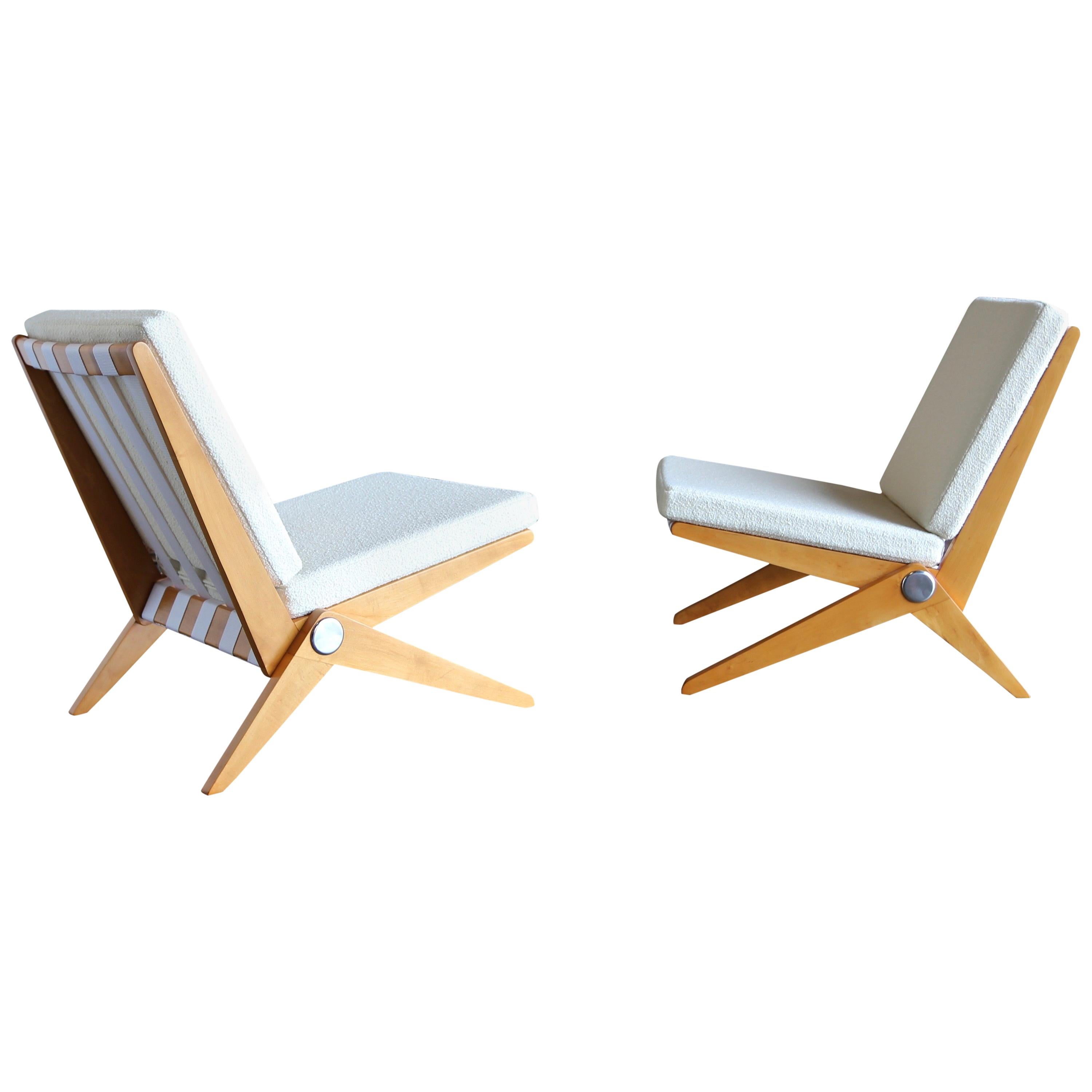 Scissor Lounge Chairs by Pierre Jeanneret for Knoll International