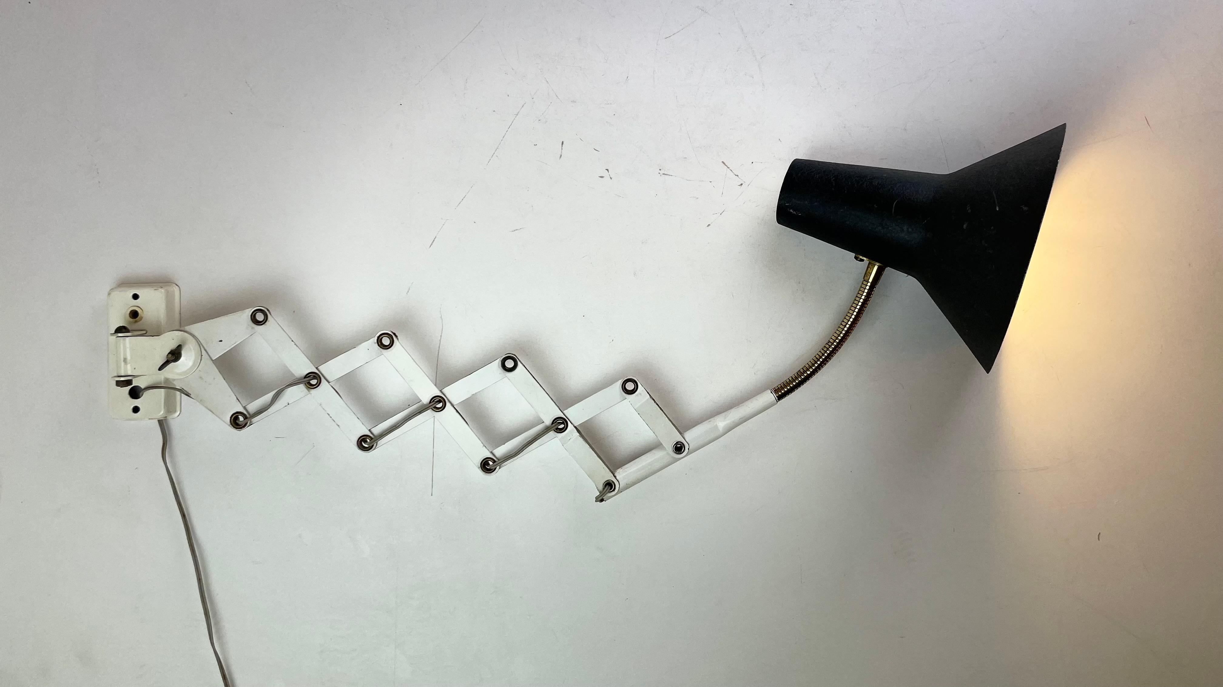 Lámpara de pared de tijera att. a Hala Zeist, años 60 Metal en venta