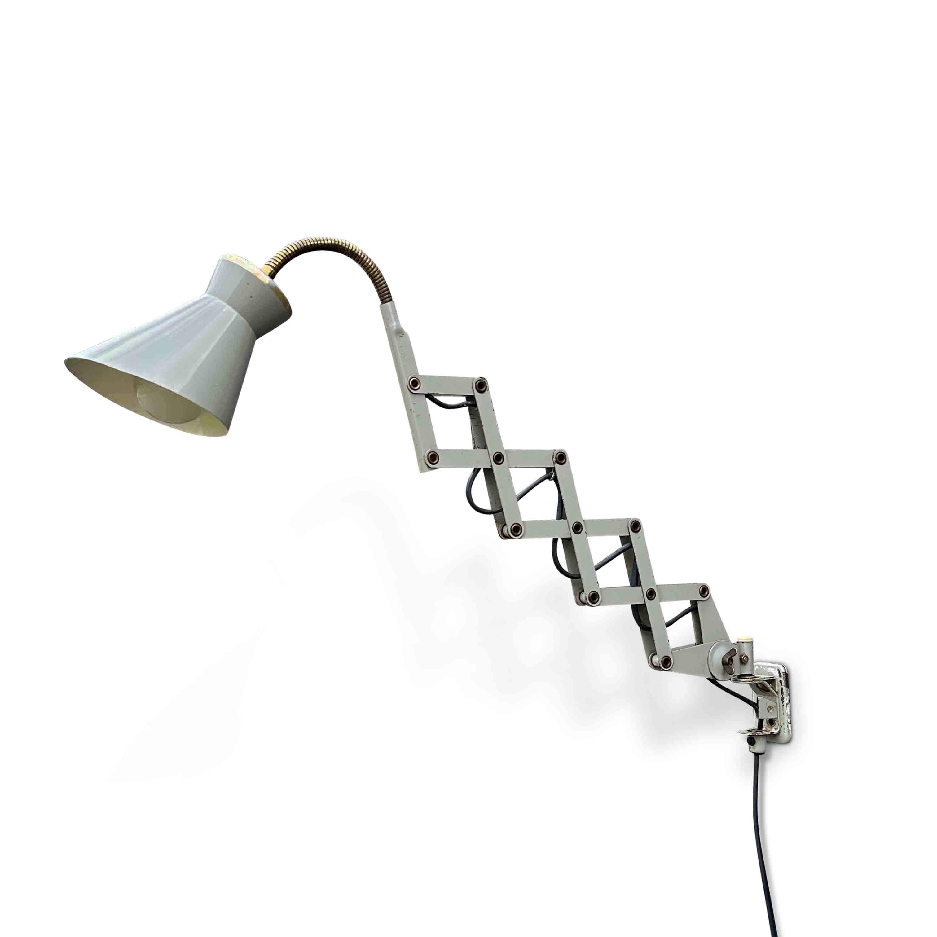 Metal Scissor Wall Lamp Scone 'Model 105' by Karl Lang for Sis Leuchten, Germany, 1950
