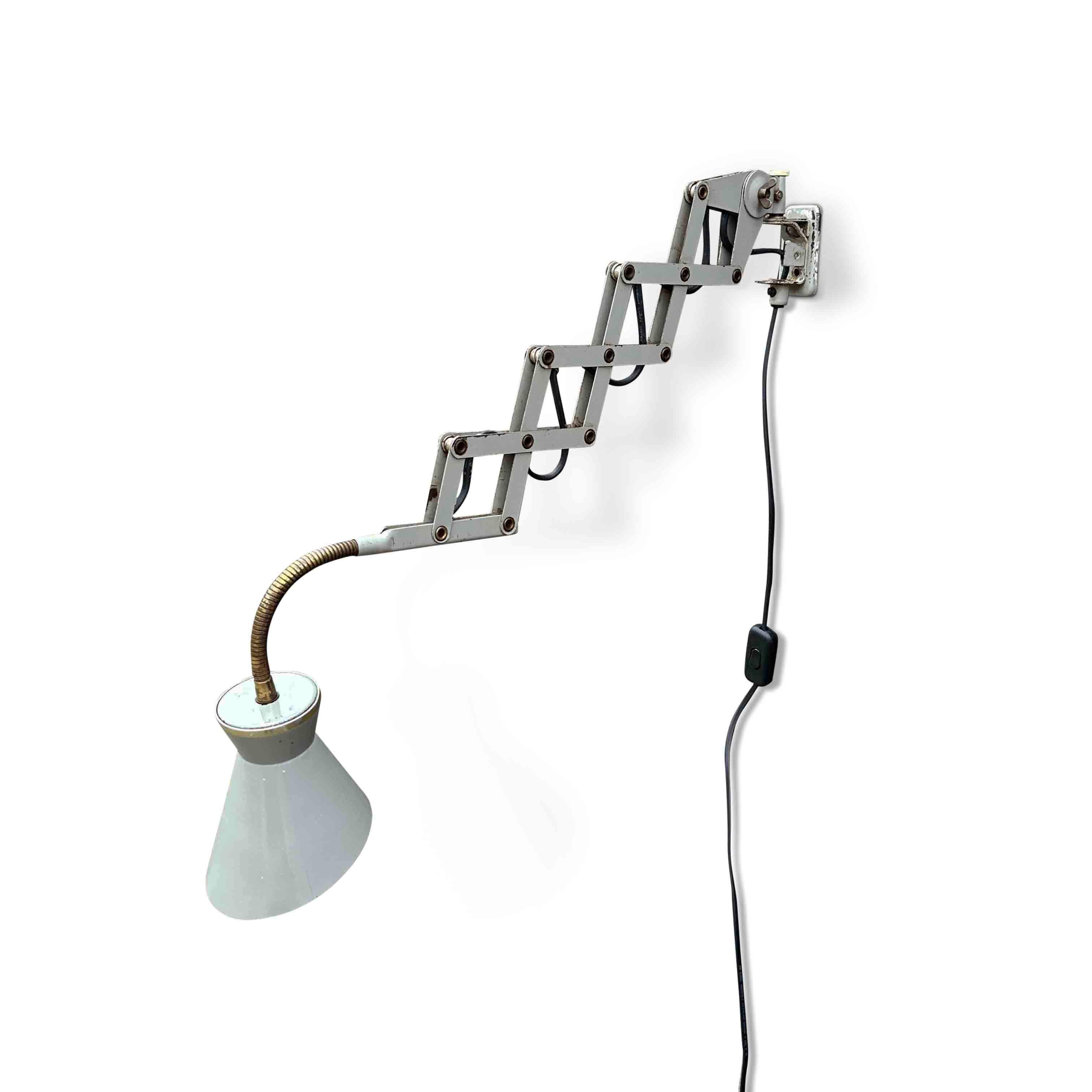 Scissor Wall Lamp Scone 'Model 105' by Karl Lang for Sis Leuchten, Germany, 1950 1