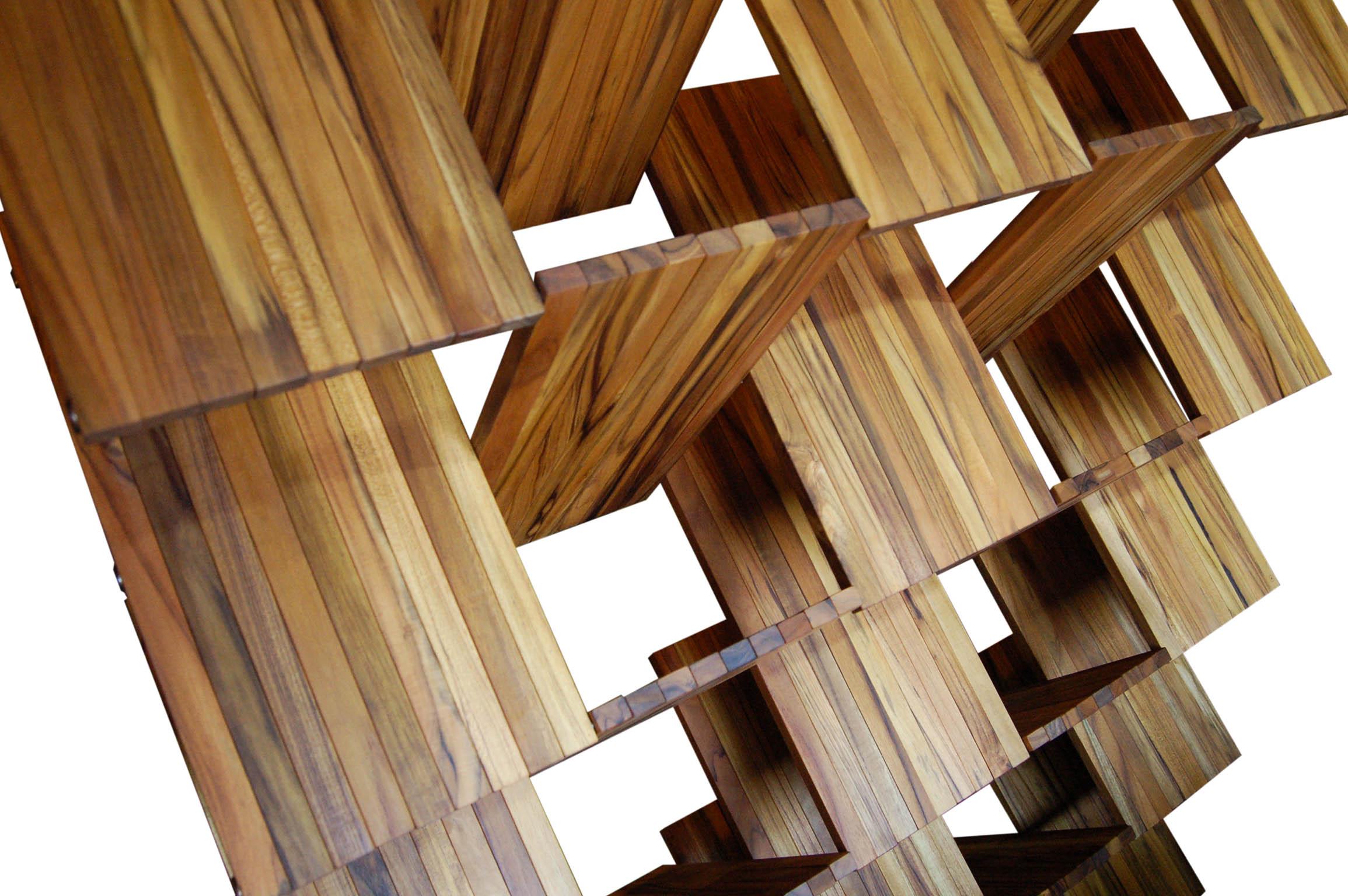 American Scissor Wall Room Divider in Teak For Sale