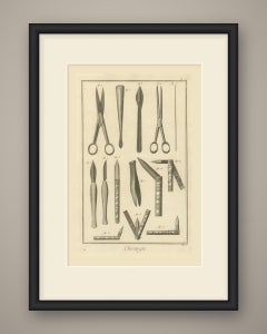 Scissors, Scalpels and Bistouries, Diderot Chirurgie Plate I, circa 1772
