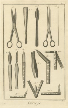 Scissors, Scalpels and Bistouries, Diderot Chirurgie Plate I, circa 1772