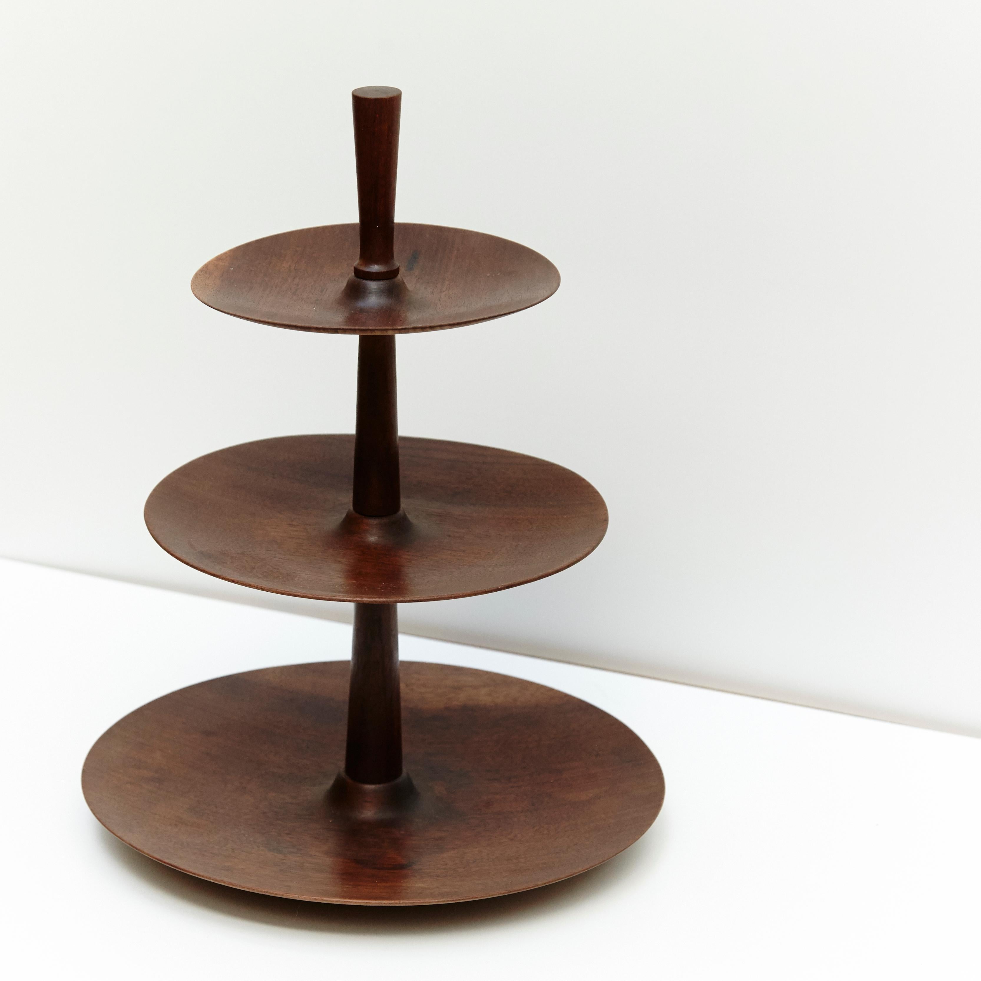 Scandinavian Modern Scnadinavian Modern Fruit Bowl in Three Levels in Teak Wood by SG, circa 1950