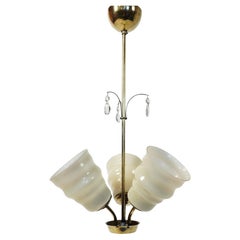 Scndinavian/Finnish Modern Brass Chandelier by Saariston Valaisin Oy