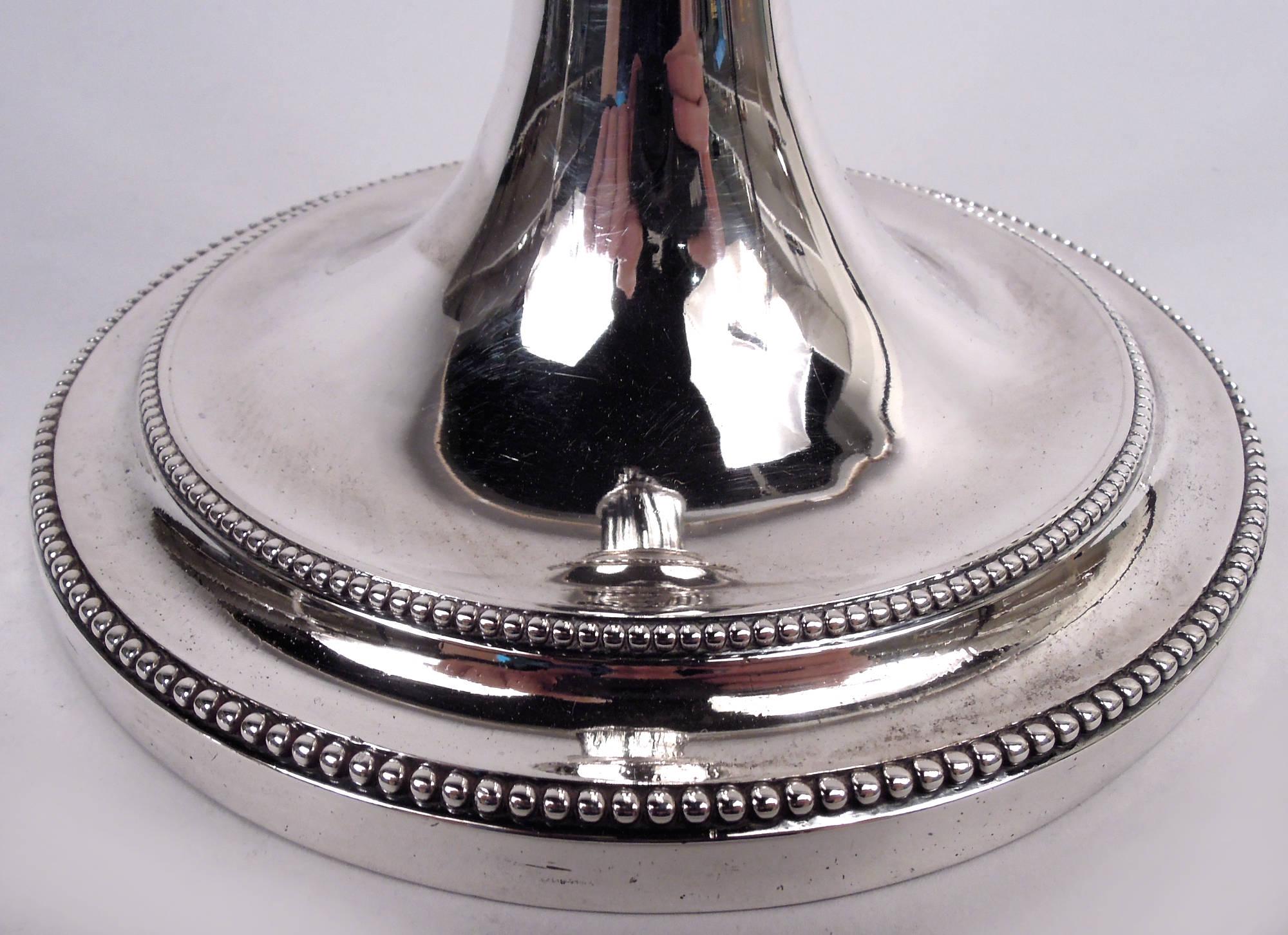 Sterling Silver Scofield English Georgian Neoclassical Candlesticks with Museum Provenance For Sale