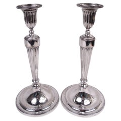 Scofield English Georgian Neoclassical Candlesticks with Museum Provenance