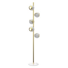Scofield Floor Lamp in Brass and Gold Details
