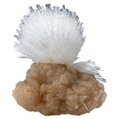 Scolecite on Stilbite From Nasik District, Maharashtra, India (1.20 lbs)