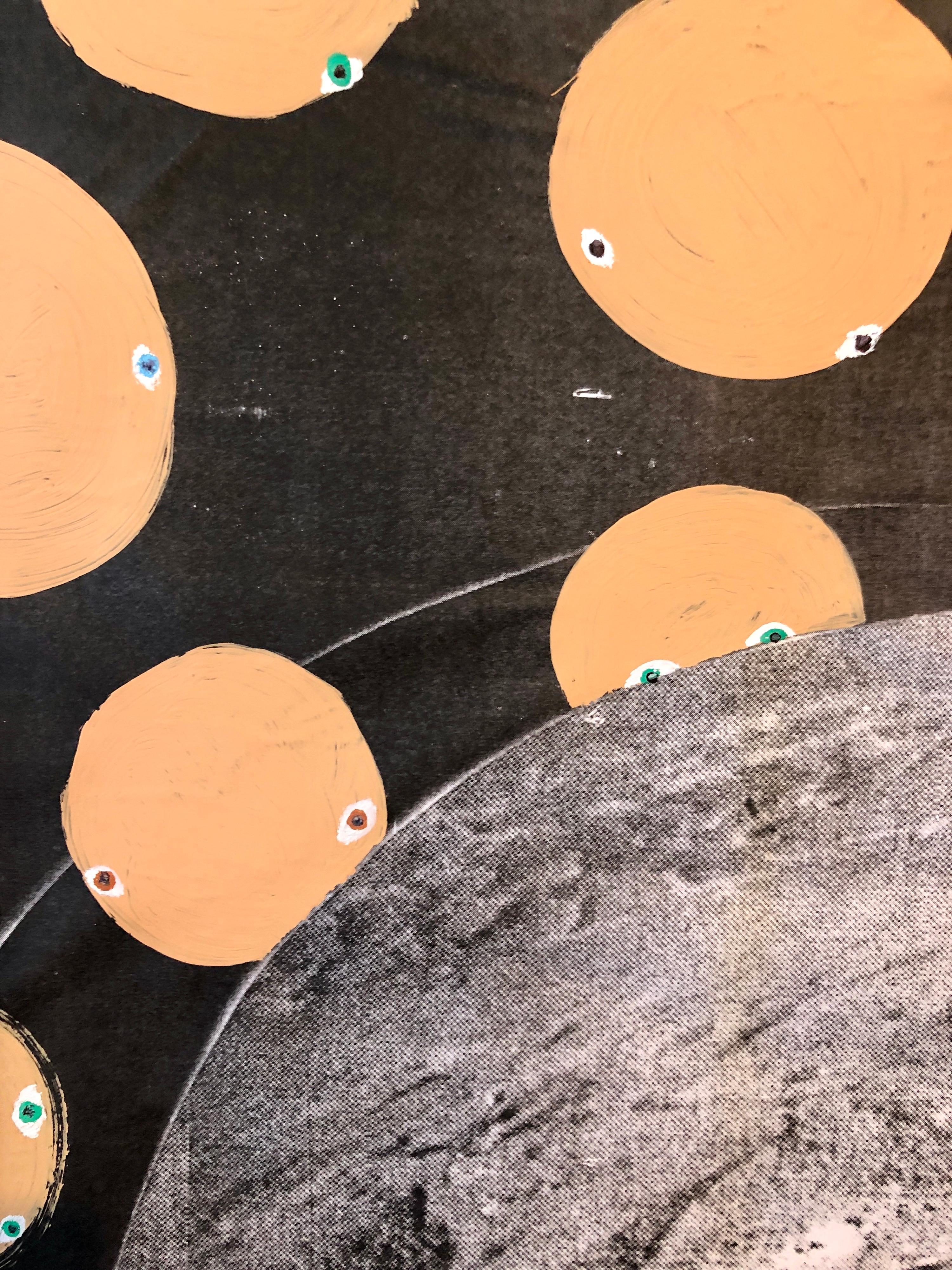 Scoli Acosta Pintura Mixta Contemporánea Grande LA Art Planeta Rojo Collage en venta 7