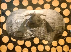 Scoli Acosta Large Contemporary Mixed Media Painting LA Art Red Planet Collage