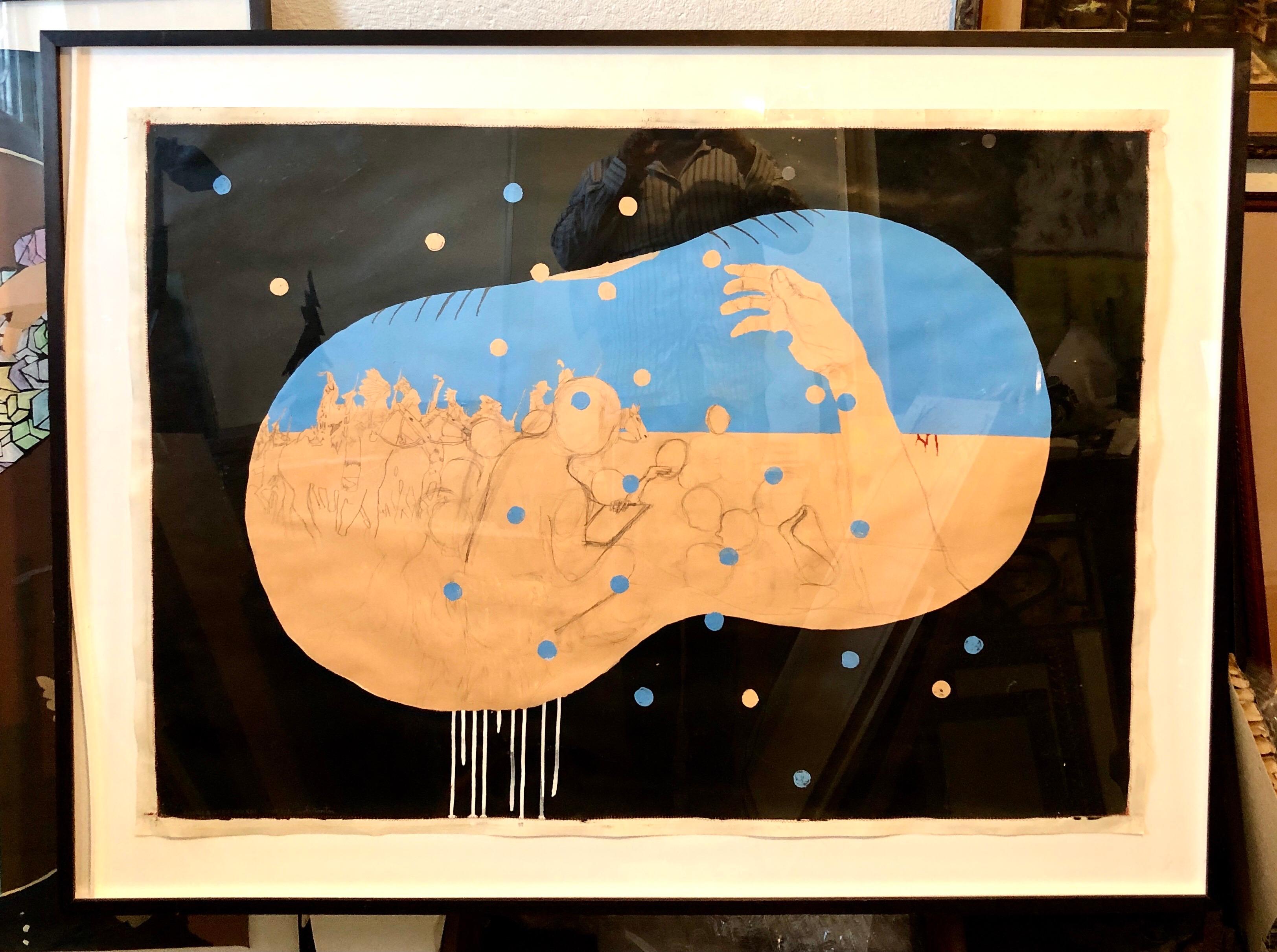 Scoli Acosta Large Contemporary Mixed Media Painting LA Artist Dakota Nightshade For Sale 9