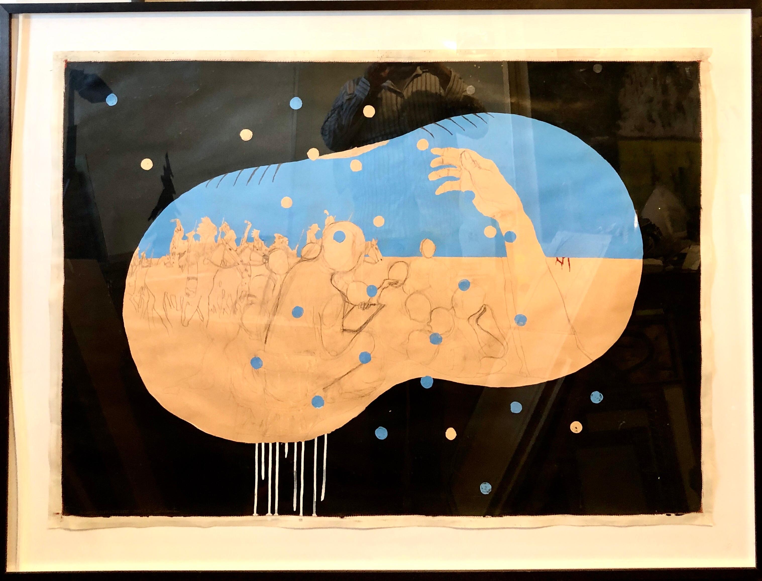 Scoli Acosta Large Contemporary Mixed Media Painting LA Artist Dakota Nightshade For Sale 1