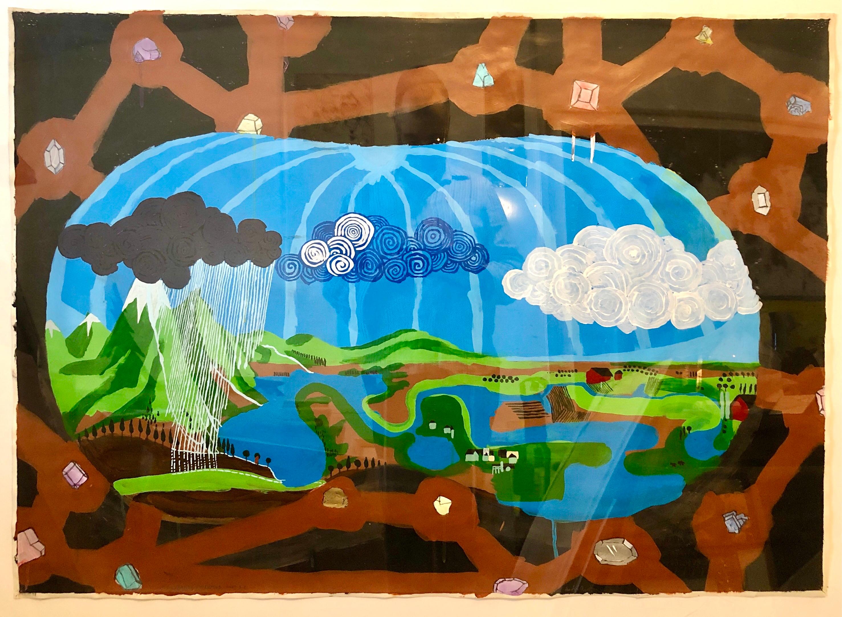 Scoli Acosta Grande peinture contemporaine en techniques mixtes LA Artist External Horizons en vente 9