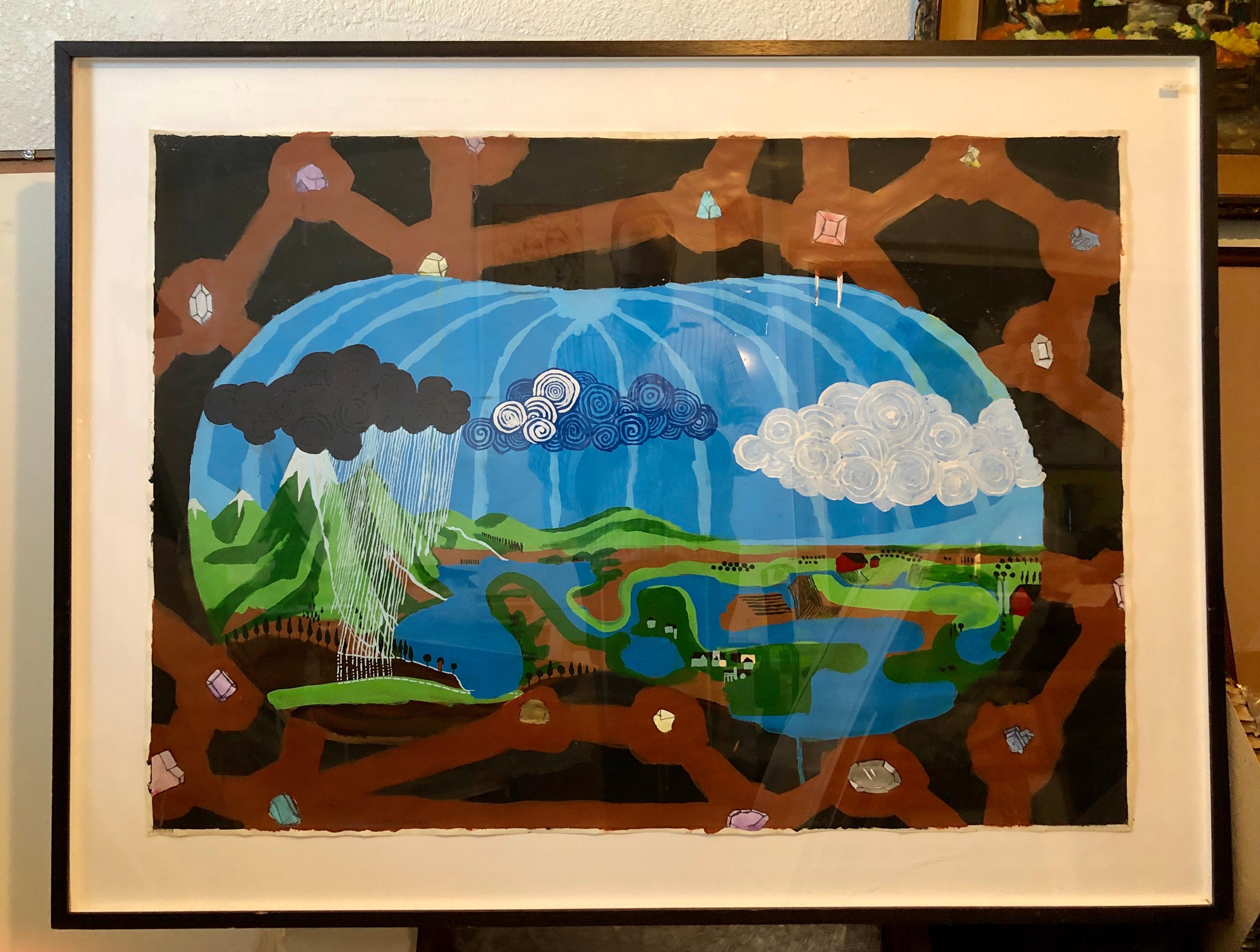 Scoli Acosta Grande peinture contemporaine en techniques mixtes LA Artist External Horizons en vente 10